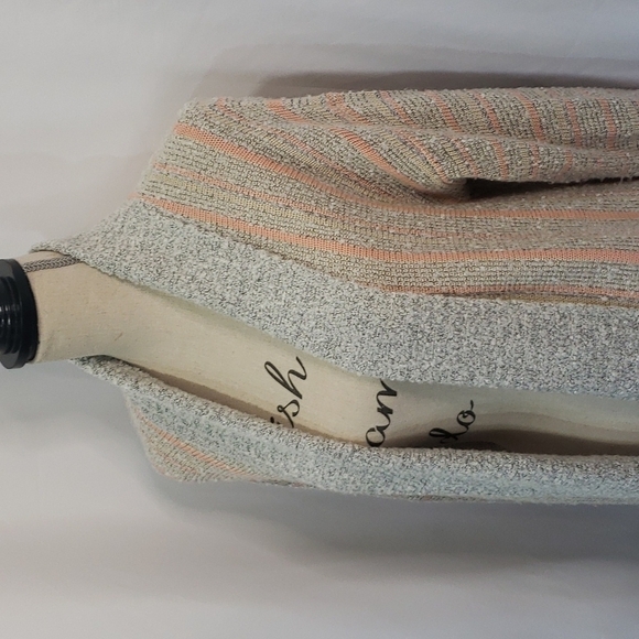 𝅺CAROLYN TAYLOR Chunky Textured Knit Waterfall Open Front Long Draped Cardigan - Picture 2 of 7